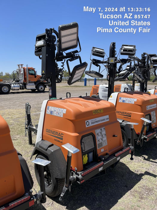 2024 Generac MLT2 Diesel, Flex Switch 120V Input, Powerzone Controller, 
(4) 320W LED Lights, 4kW Generator, 39.9 Gal Fuel Tank, 2" Ball, T3