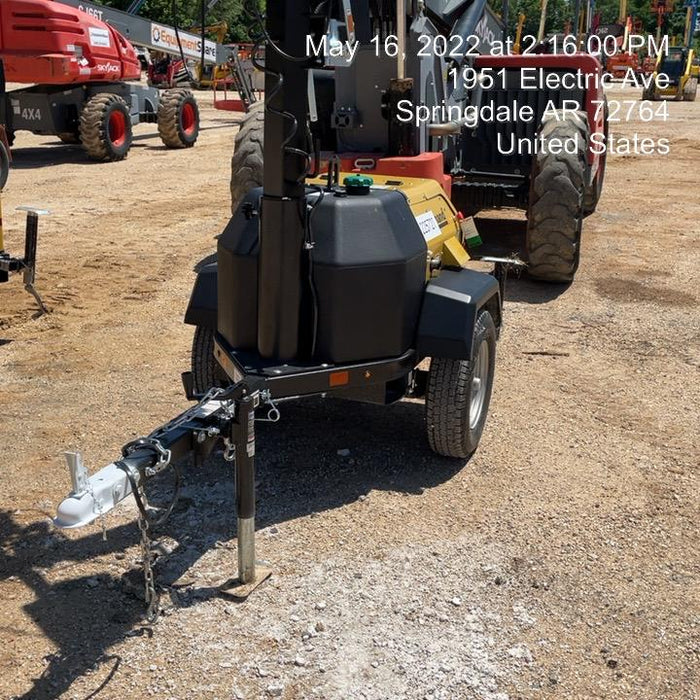 2022 Allmand NLV3GR (4) LED Light Fixture 350W, 23' Vertical Mast, 3kW Prime, Towable, Deep Sea L401, Leveling Jacks, Yanmar T4F 5.8hp