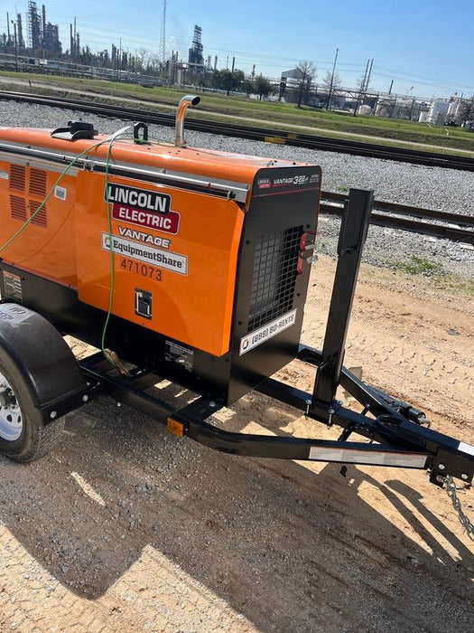 2024 Lincoln Electric Vantage 322 Welder Ready-Pak 3, Two wheel trailer, Fender and Light kit, Cable Rack, Orange