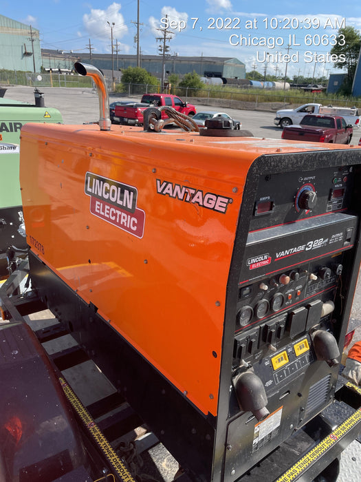 2021 Lincoln Electric Vantage 322 Vantage 322 Ready Pak 3 w/ Decals, ORANGE (includes trailer, cable rack, fender light kit) NO Telematics