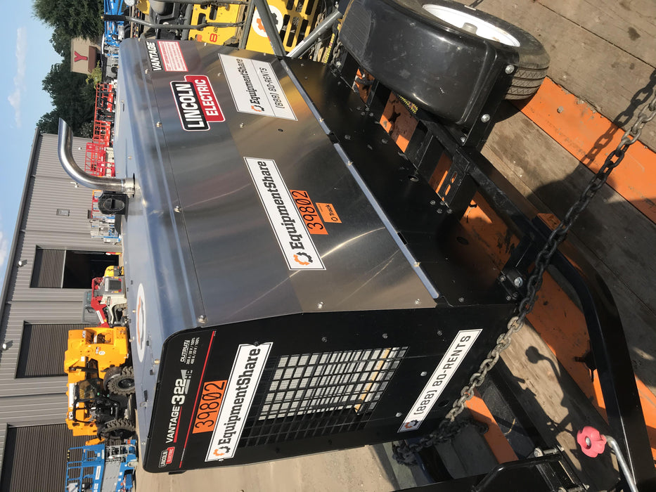 2019 Lincoln Electric Vantage 322 Welder Ready-Pak 3, Two wheel trailer, Fender and Light kit, Cable Rack