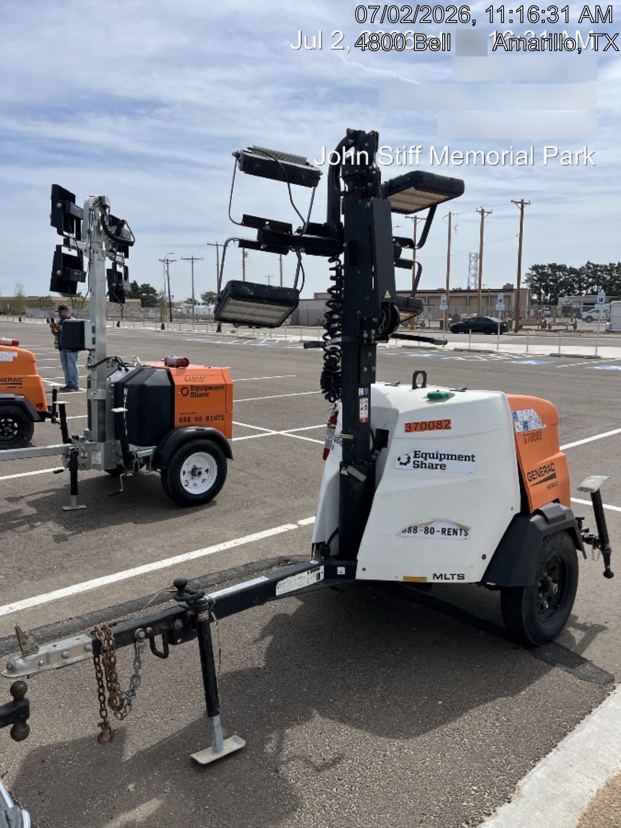 2023 Generac MLT2 Diesel, Flex Switch 120V Input, Powerzone Controller, 
(4) 320W LED Lights, 4kW Generator, 39.9 Gal Fuel Tank, 2" Ball, T3