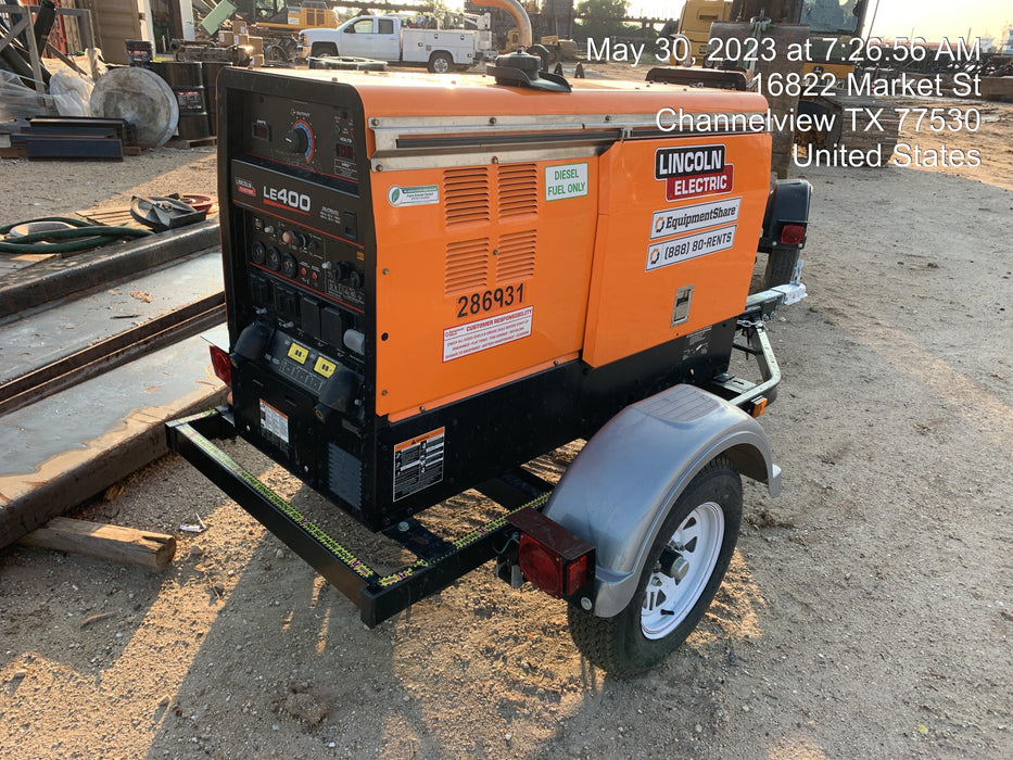 2022 Lincoln Electric LE400 Kubota V1505, Trlr, Cable Rack, Light Kit, ES Decals, T3