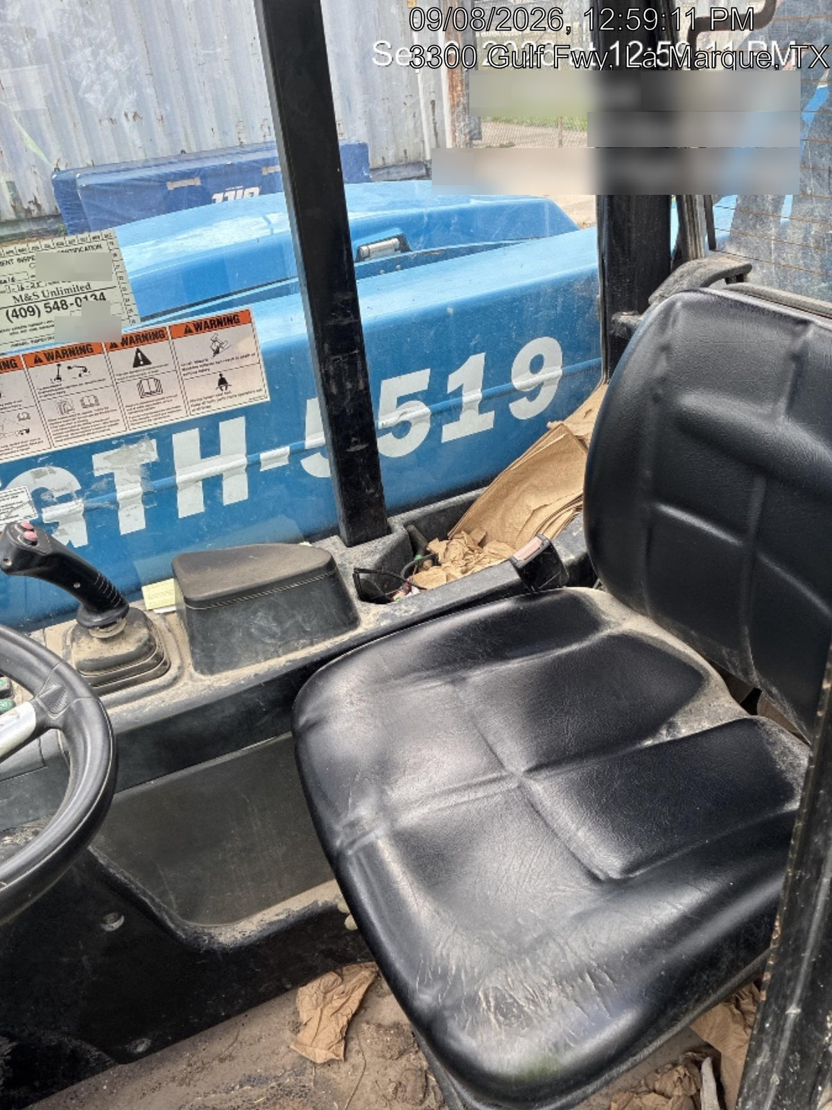 2020 Genie GTH-5519 Cab/Heat/Air, Solid Tires, Work Lights, Beacon, Aux Hydraulics, Back up Alarm w/48" Carriage, 48" Forks