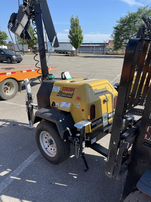 2022 Allmand NLV3GR (4) LED Light Fixture 350W, 23' Vertical Mast, 3kW Prime, Towable, Deep Sea L401, Leveling Jacks, Yanmar T4F 5.8hp