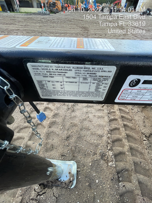 2022 Allmand NLV3GR (4) LED Light Fixture 350W, 23' Vertical Mast, 3kW Prime, Towable, Deep Sea L401, Leveling Jacks, Yanmar T4F 5.8hp