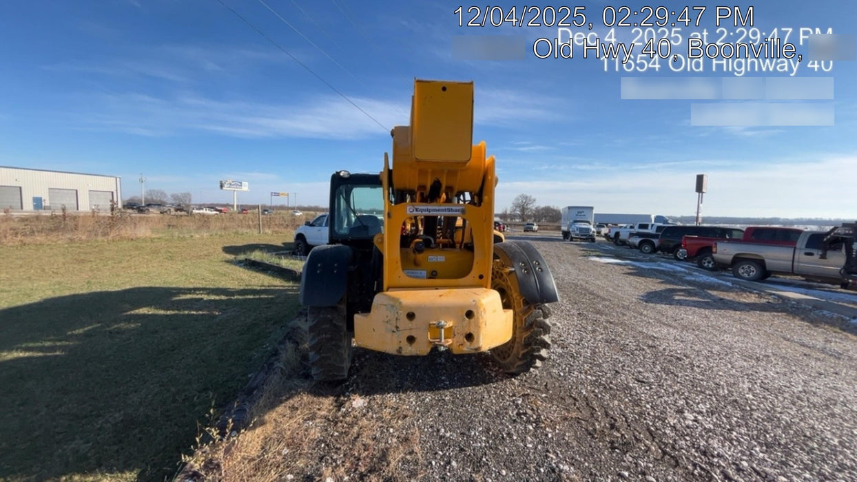 2019 JCB 510-56 Enclosed Cab, 74 HP, Solid Tires, Worklights, Beacon, Aux Hydraulics, Lifting Eye w/66" Carriage/60" Forks