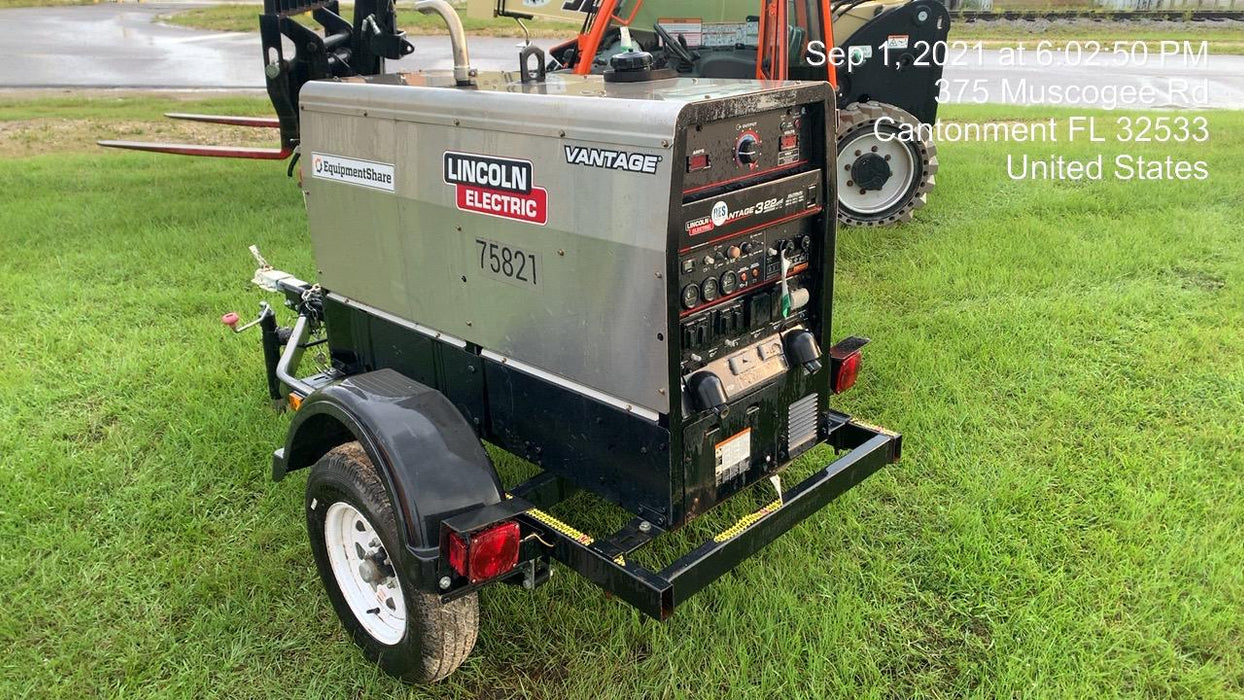 2020 Lincoln Electric Vantage 322 Welder Ready-Pak 3, w/ GPS & Decals (includes trailer, cable rack, fender light kit)