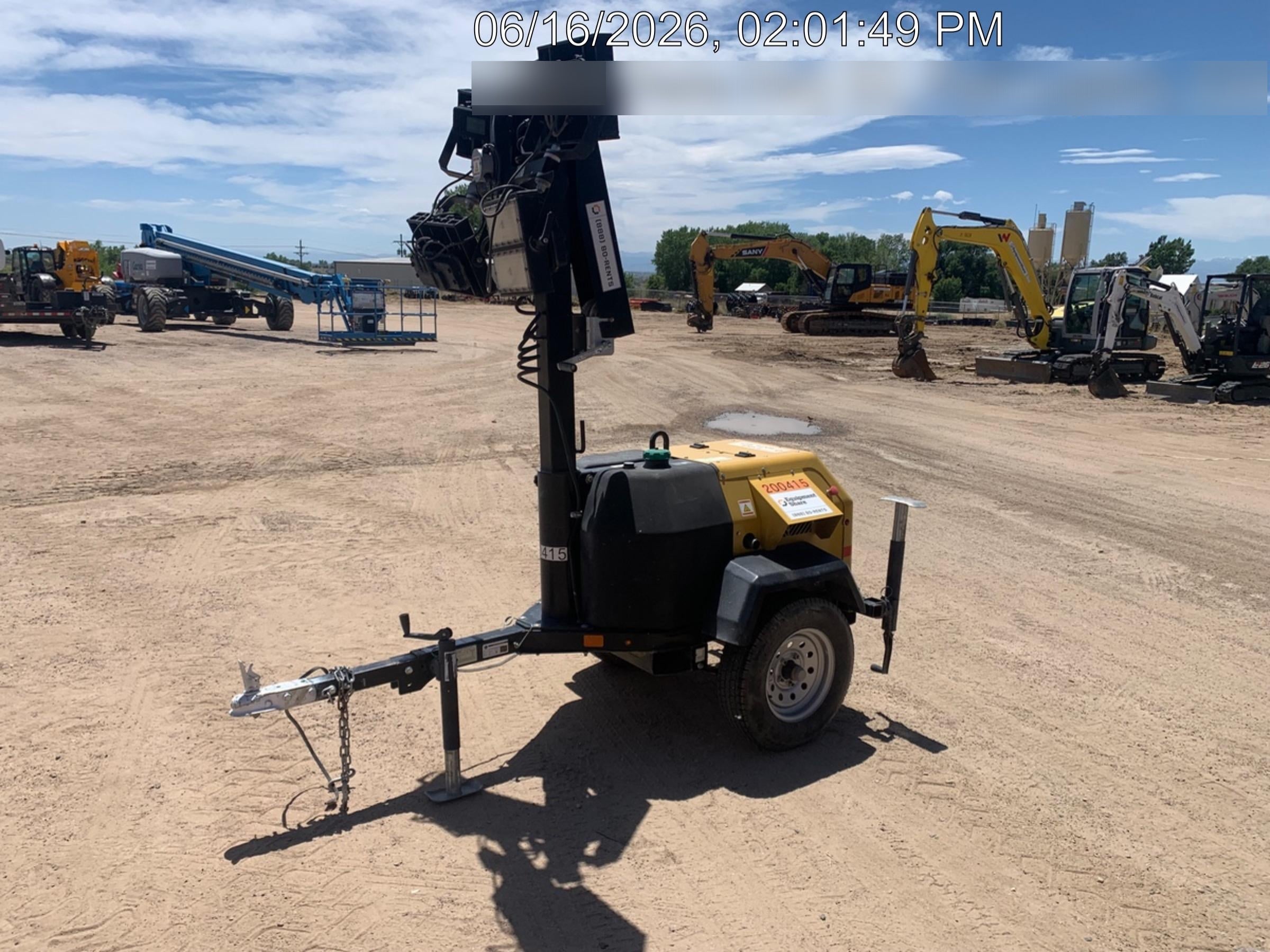 2022 Allmand NLV3GR (4) LED Light Fixture 350W, 23' Vertical Mast, 3kW Prime, Towable, Deep Sea L401, Leveling Jacks, Yanmar T4F 5.8hp