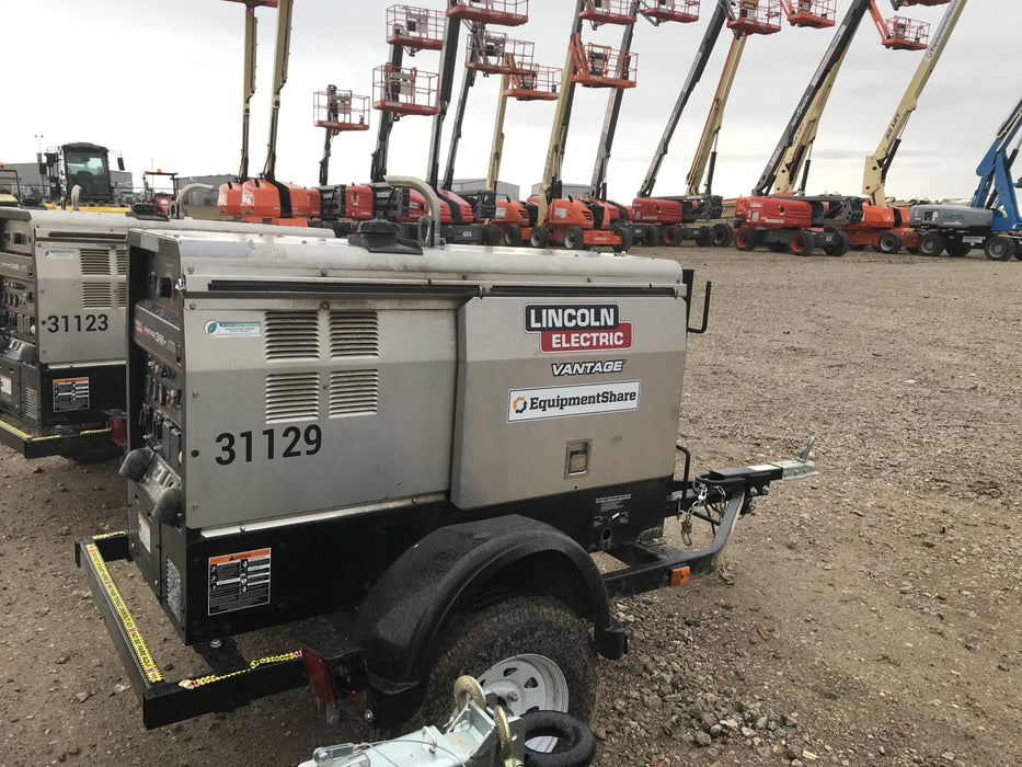 2019 Lincoln Electric Vantage 322 Welder Ready-Pak 3, Two wheel trailer, Fender and Light kit, Cable Rack