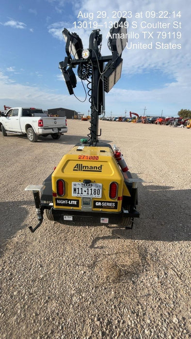 2022 Allmand NLV3GR (4) LED Light Fixture 350W, 23' Vertical Mast, 3kW Prime, Towable, ES Decals, T3