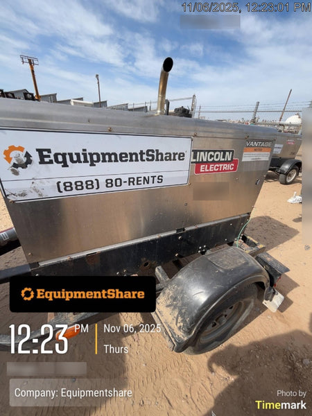 2018 Lincoln Electric Vantage 322 Lincoln Vantage 322 Welder Ready Pak 3 - Vantage 322, Trailer, Fender and light kit, Cable rack