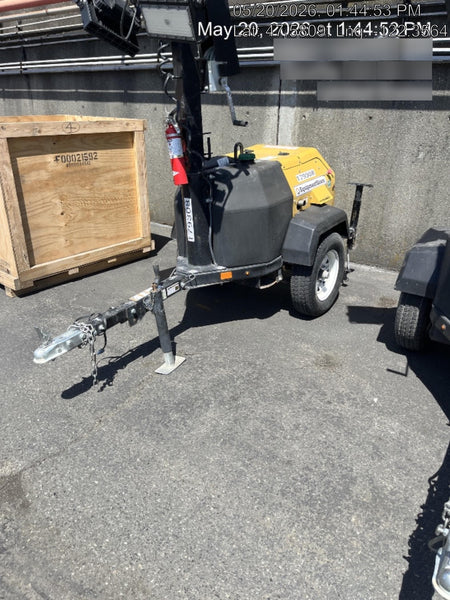 Allmand NLV3GR (4) LED Light Fixture 350W, 23' Vertical Mast, 3kW Prime, Towable, Deep Sea L401, Leveling Jacks, Yanmar T4F 5.8hp