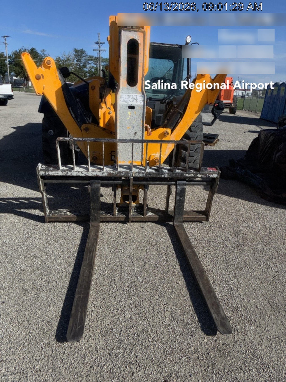 2020 JCB 510-56 Cab/Heat/Air, 74 HP, Solid Tires, STD Worklight, Beacon, Aux Hydraulics, Lifting Eye, Back up Alarm w/66" Carriage/60" Forks