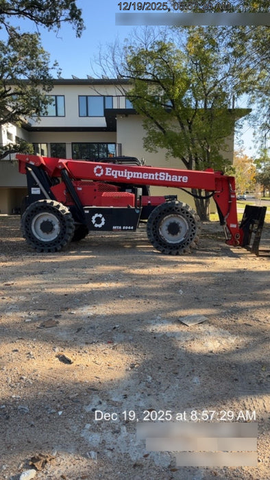 2019 Manitou MTA8044 74hp T4F, Cab/Heat/Air, Cab and Boom LED work lights, Auxiliary Hydraulics, Solid Tires, Amber strobe, Lift Hook 66" Carriage, 60" Forks