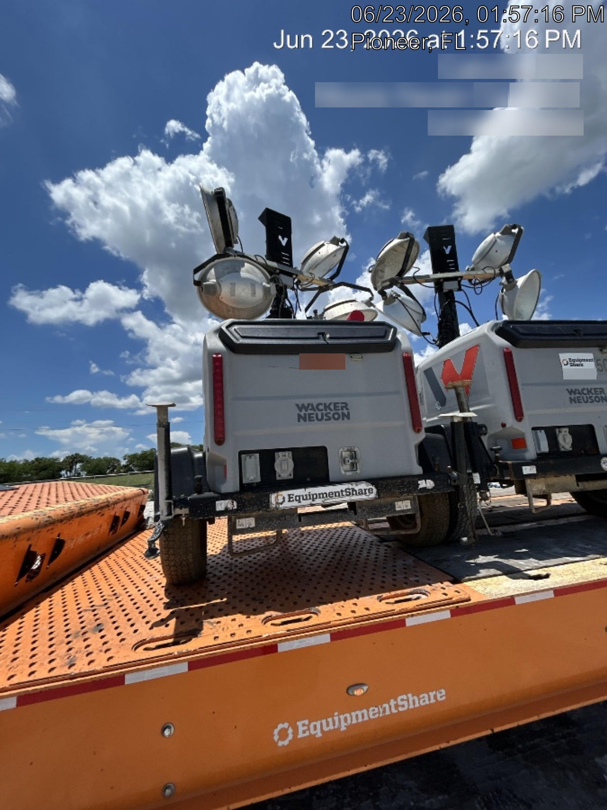 2019 Wacker Neuson LTV6L-MH Mobile Light Tower w/Fuel Level Sensor Installed
