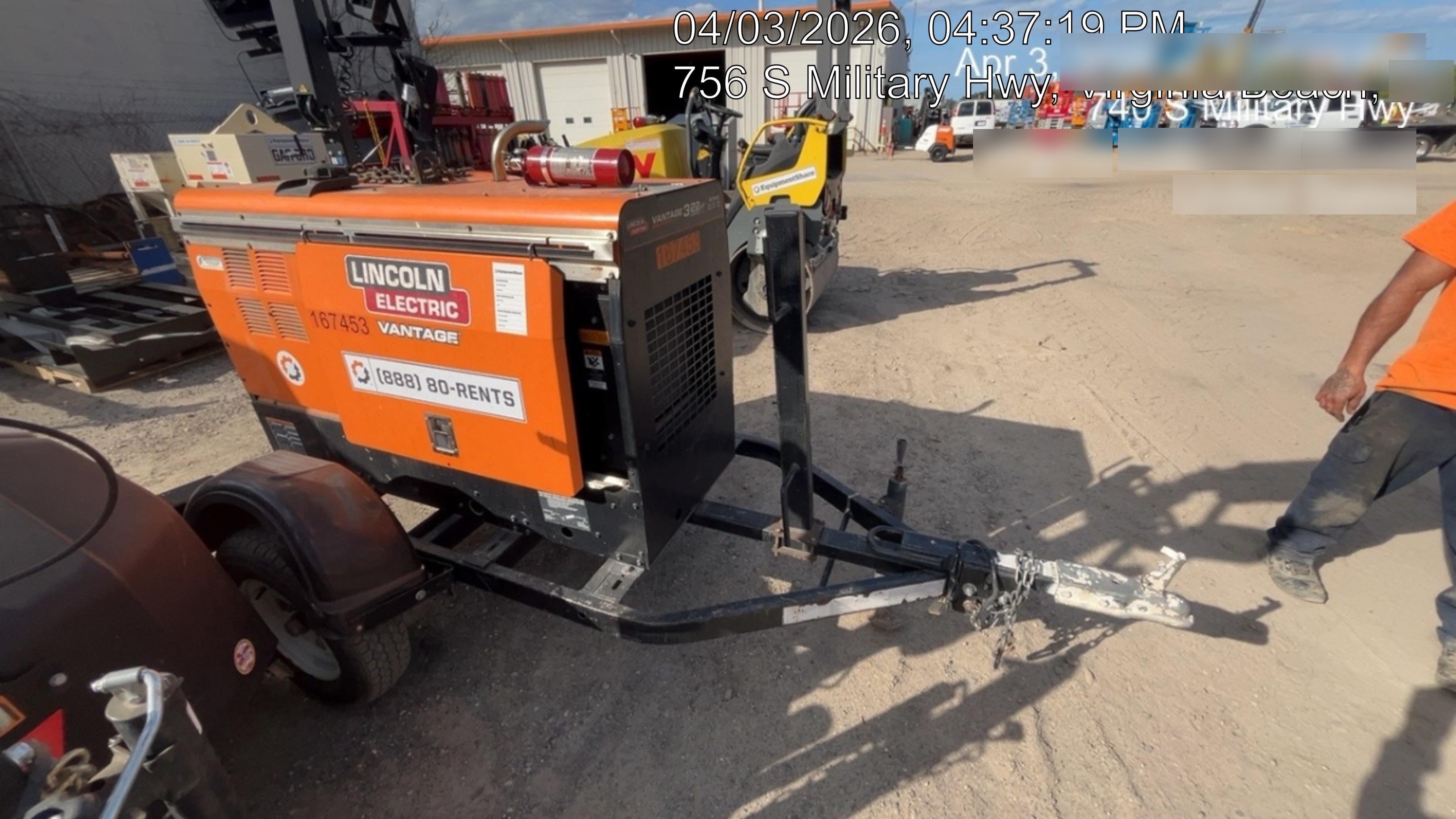 2021 Lincoln Electric Vantage 322 Vantage 322 Ready Pak 3 w/ Decals, ORANGE (includes trailer, cable rack, fender light kit) NO Telematics