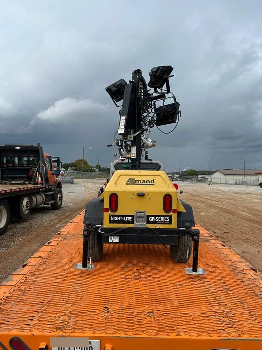 2022 Allmand NLV3GR (4) LED Light Fixture 350W, 23' Vertical Mast, 3kW Prime, Towable, Deep Sea L401, Leveling Jacks, Yanmar T4F 5.8hp