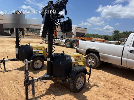 2022 Allmand NLV3GR (4) LED Light Fixture 350W, 23' Vertical Mast, 3kW Prime, Towable, Deep Sea L401, Leveling Jacks, Yanmar T4F 5.8hp