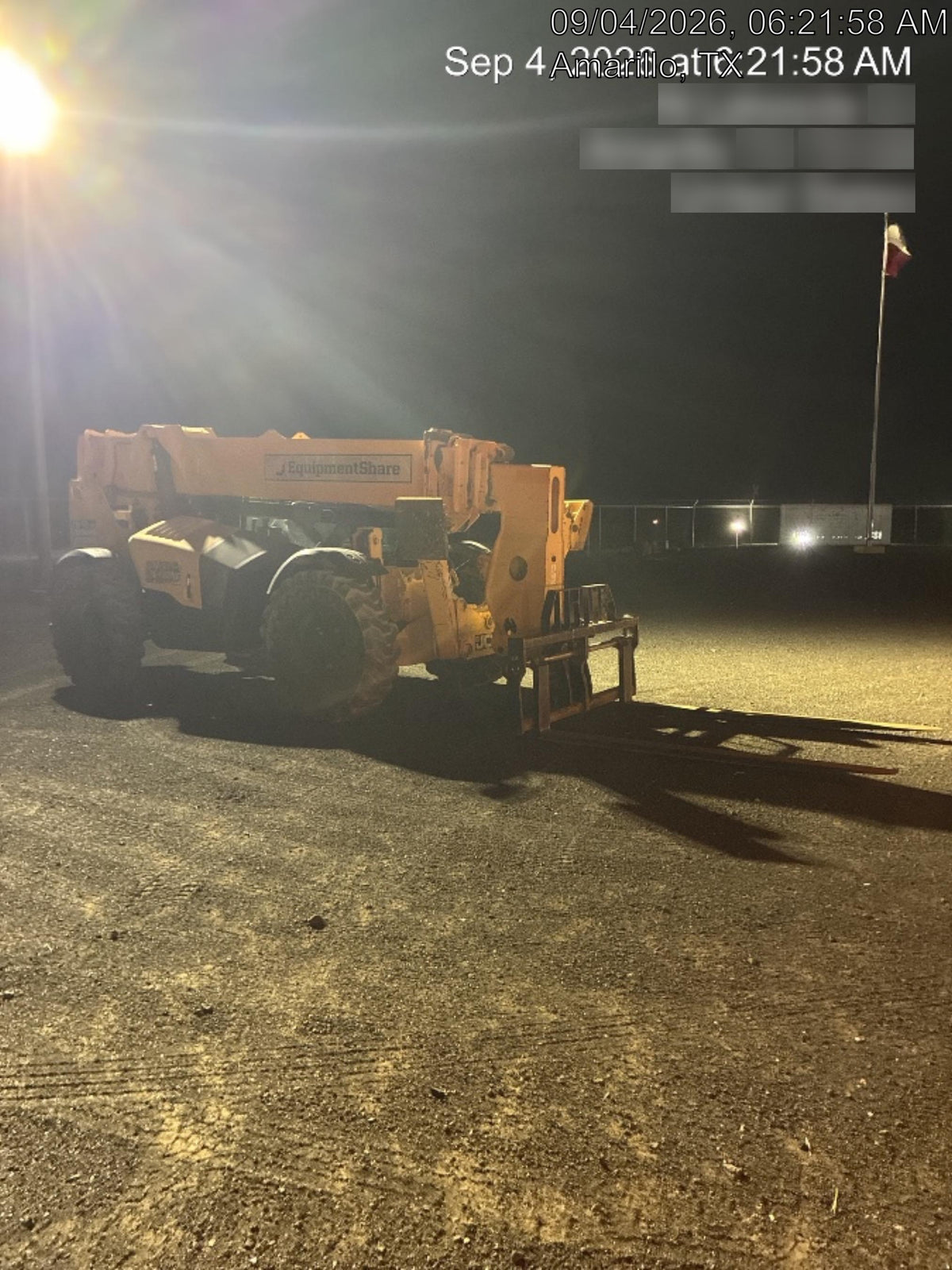 2019 JCB 512-56 109 HP w/CAB/HVAC, Beacon, Aux Hydraulics, Worklights, Solid Tires, 60" Carriage/Forks