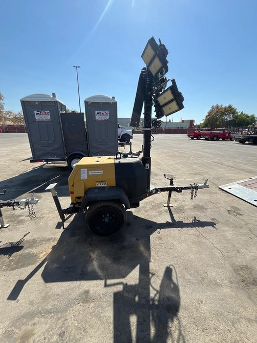 Allmand NLV3GR (4) LED Light Fixture 350W, 23' Vertical Mast, 3kW Prime, Towable, Deep Sea L401, Leveling Jacks, Yanmar T4F 5.8hp