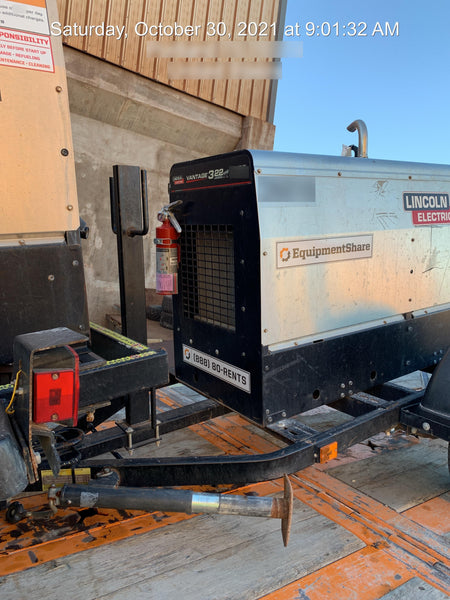 2019 Lincoln Electric Vantage 322 Lincoln Vantage 322 Welder w/Trailer, Light Kit, Cable Rack