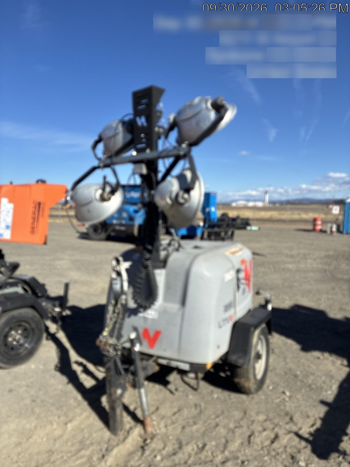 Wacker Neuson LTV6K-MH Power mast, 1100W MH, Fuel Sensors, Wiring Harness