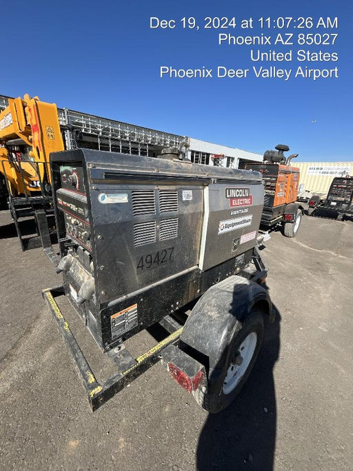 2019 Lincoln Electric Vantage 322 Ready-Pak 3, Two Wheel Trailer, Fender and Light Kit, Cable Rack