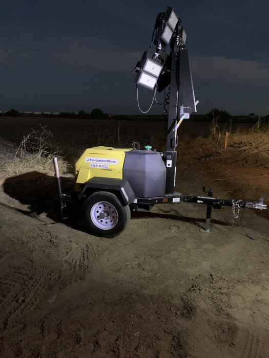 2021 Allmand NLV3GR (4) LED Light Fixture 350W, 23' Vertical Mast, 3kW Prime, Towable, Deep Sea L401, Leveling Jacks, Yanmar T4F 5.8hp