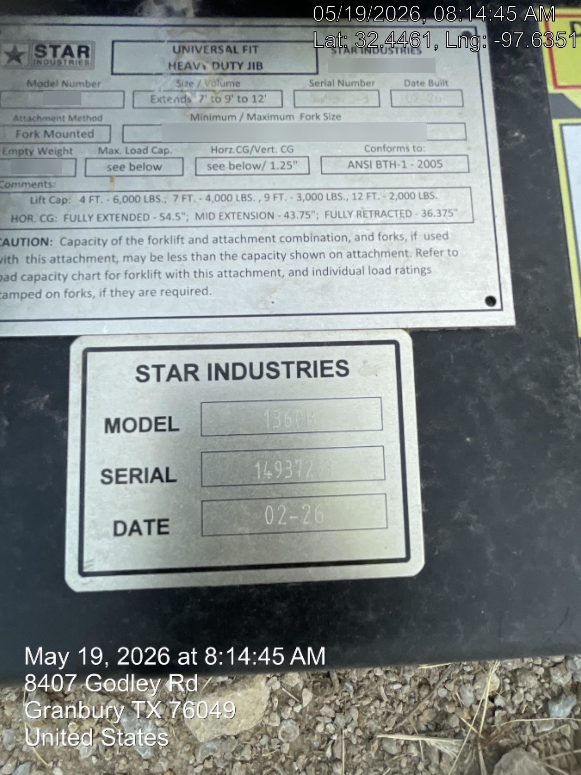 2026 STAR INDUSTRIES M1360B - Star JIB Boom