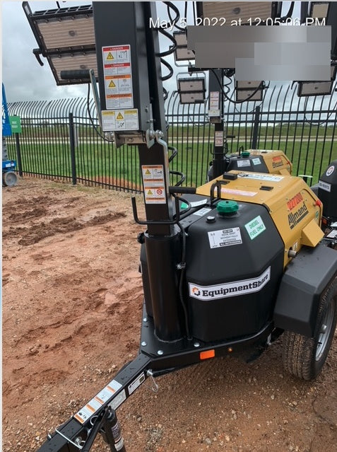 2022 Allmand NLV3GR (4) LED Light Fixture 350W, 23' Vertical Mast, 3kW Prime, Towable, Deep Sea L401, Leveling Jacks, Yanmar T4F 5.8hp