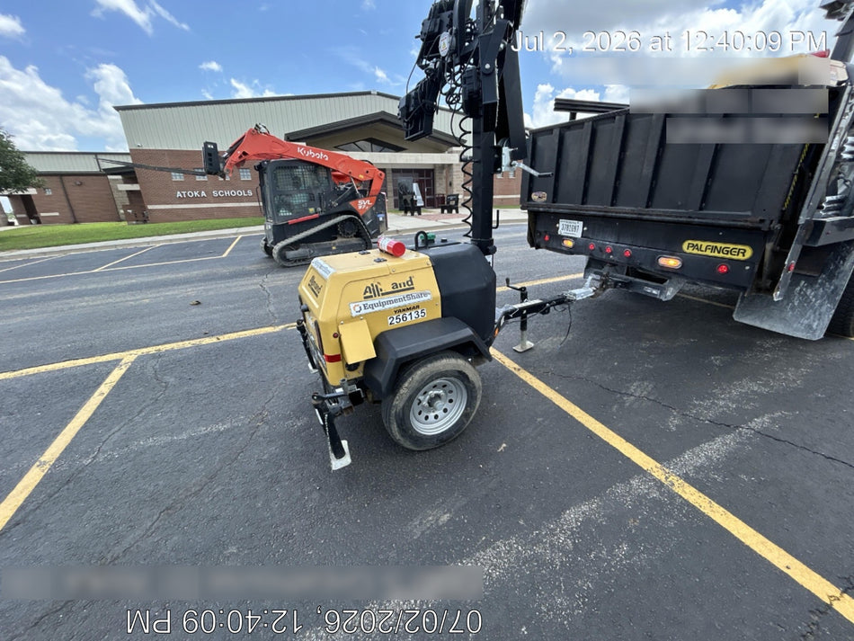 2022 Allmand NLV3GR (4) LED Light Fixture 350W, 23' Vertical Mast, 3kW Prime, Towable, ES Decals, T3