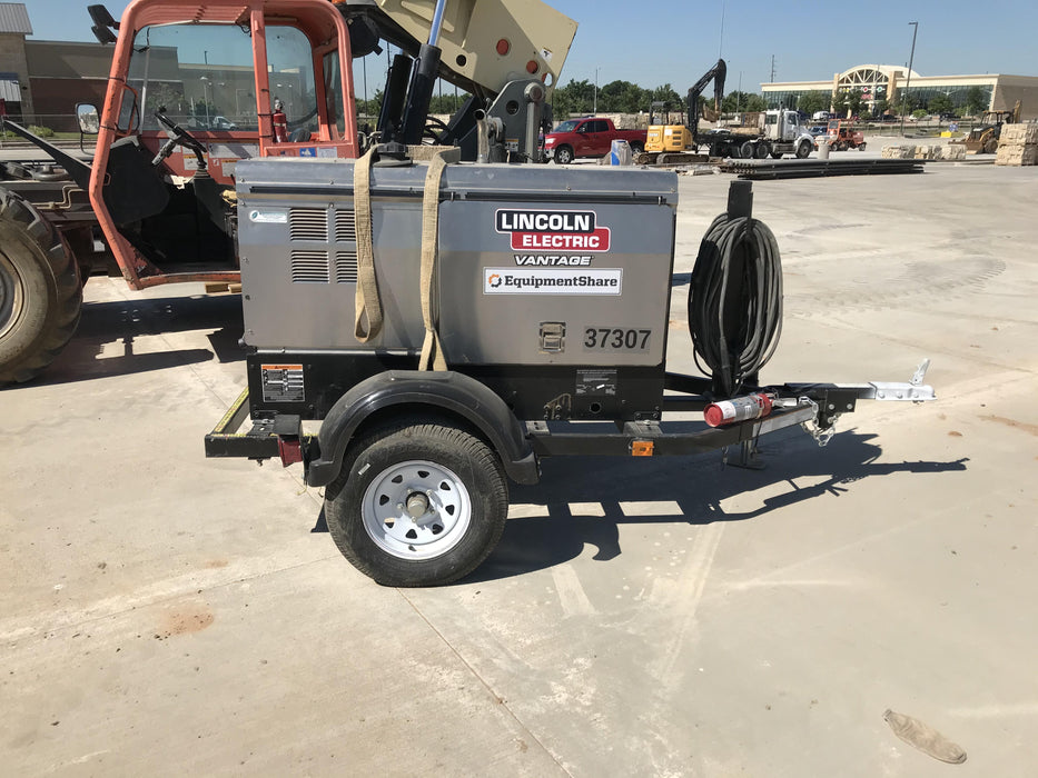 2019 Lincoln Electric Vantage 322 Ready-Pak 3, Two Wheel Trailer, Fender and Light Kit, Cable Rack