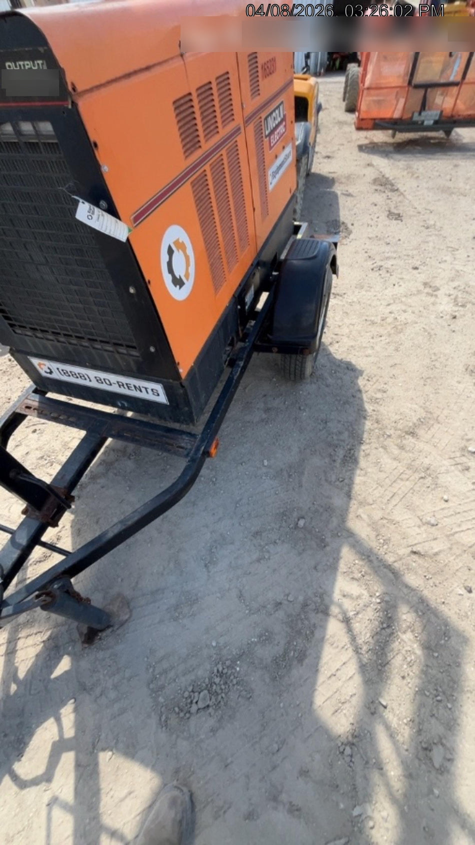 2021 Lincoln Electric Vantage 549X Ready Pak 3, ORANGE (includes trailer, cable rack, fender light kit)