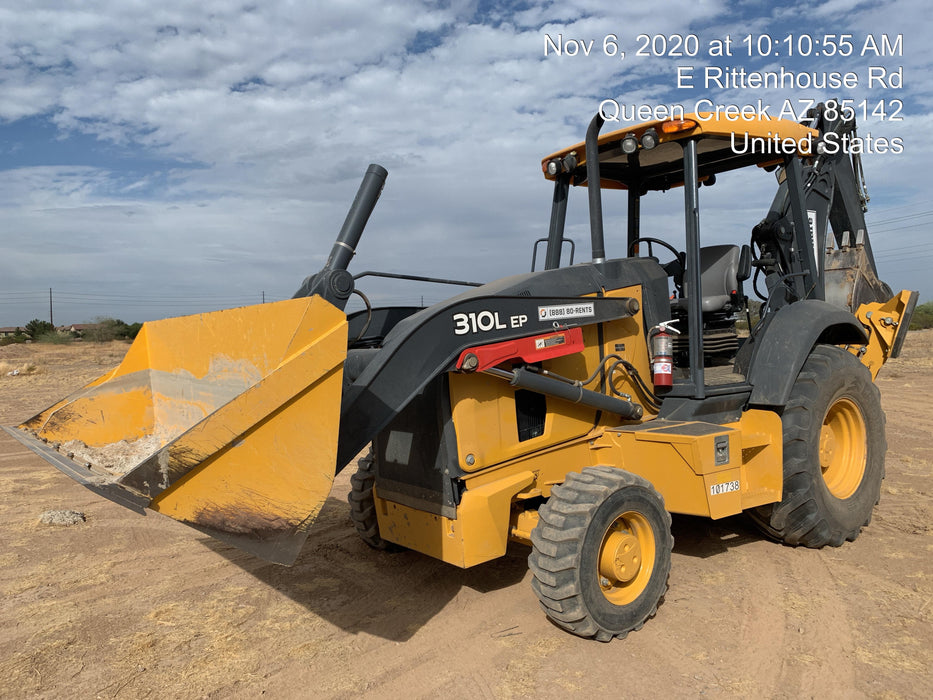 2020 John Deere 310LEP Canopy, 4WD, Standard Stick, Pilot Controls, 2 Way Hydraulics, TAG Manual QC