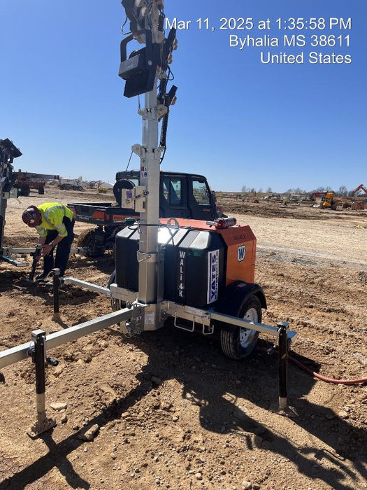 2024 Wanco WLTT-4MM4K Diesel, Mitsubishi L2E, 9.0HP @1800 rpm, Deep Sea Controller, Shore Power Plug, Auto Start, (4) 350W LED Floodlights, 4kW Generator, 60 Gal Fuel Tank, 2" Ball, T3