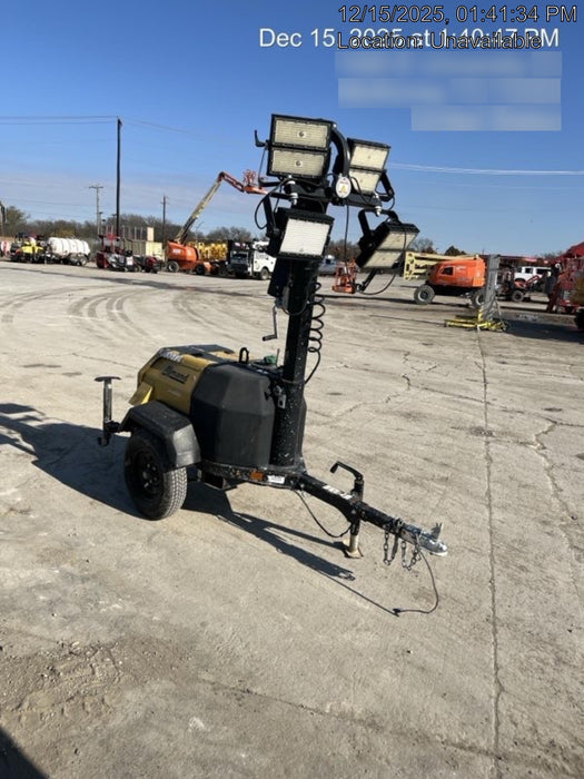 2022 Allmand NLV3GR (4) LED Light Fixture 350W, 23' Vertical Mast, 3kW Prime, Towable, Deep Sea L401, Leveling Jacks, Yanmar T4F 5.8hp