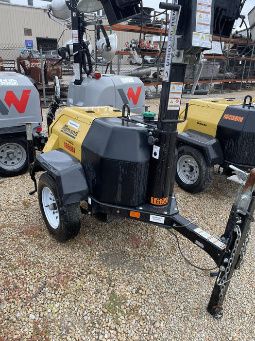 2021 Allmand NLV3GR (4) LED Light Fixture 350W, 23' Vertical Mast, 3kW Prime, Towable, Deep Sea L401, Leveling Jacks, Yanmar T4F 5.8hp