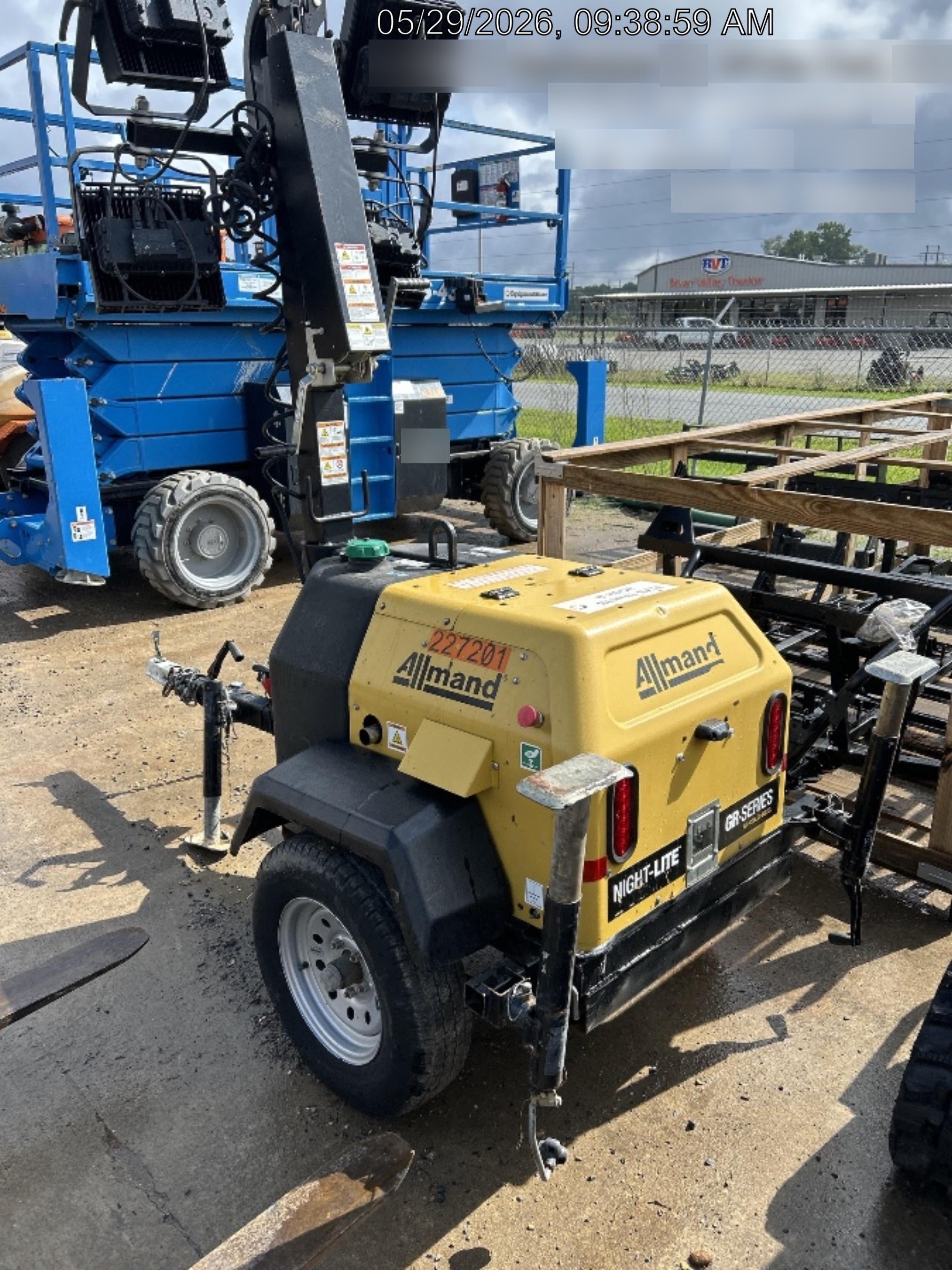 2022 Allmand NLV3GR (4) LED Light Fixture 350W, 23' Vertical Mast, 3kW Prime, Towable, Deep Sea L401, Leveling Jacks, Yanmar T4F 5.8hp
