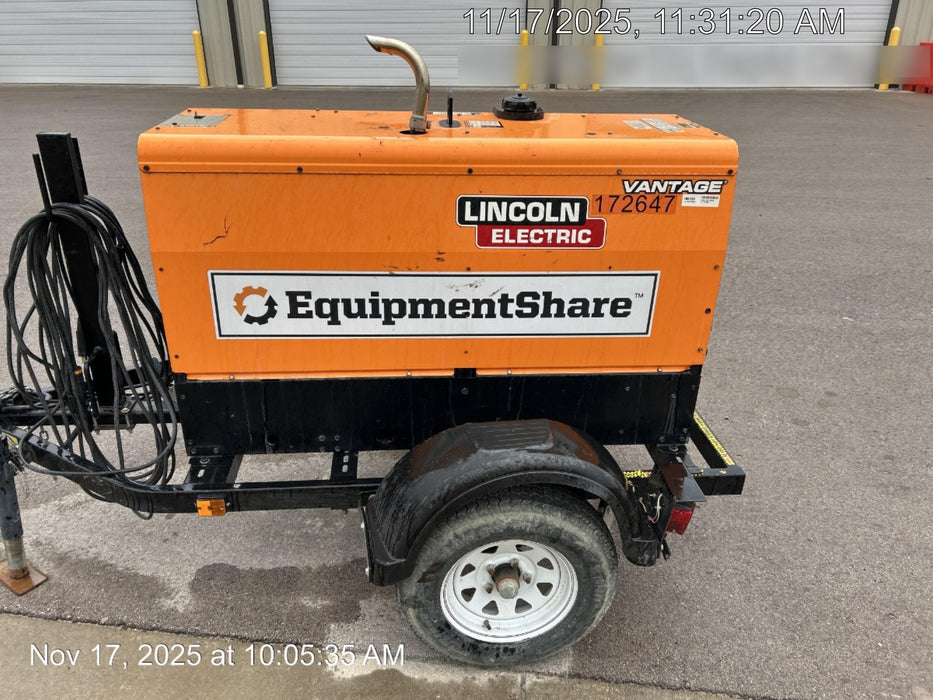 2021 Lincoln Electric Vantage 322 Vantage 322 Ready Pak 3 w/ Decals, ORANGE (includes trailer, cable rack, fender light kit) NO Telematics