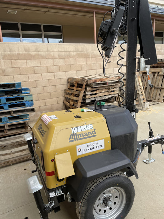 2022 Allmand NLV3GR (4) LED Light Fixture 350W, 23' Vertical Mast, 3kW Prime, Towable, ES Decals, T3