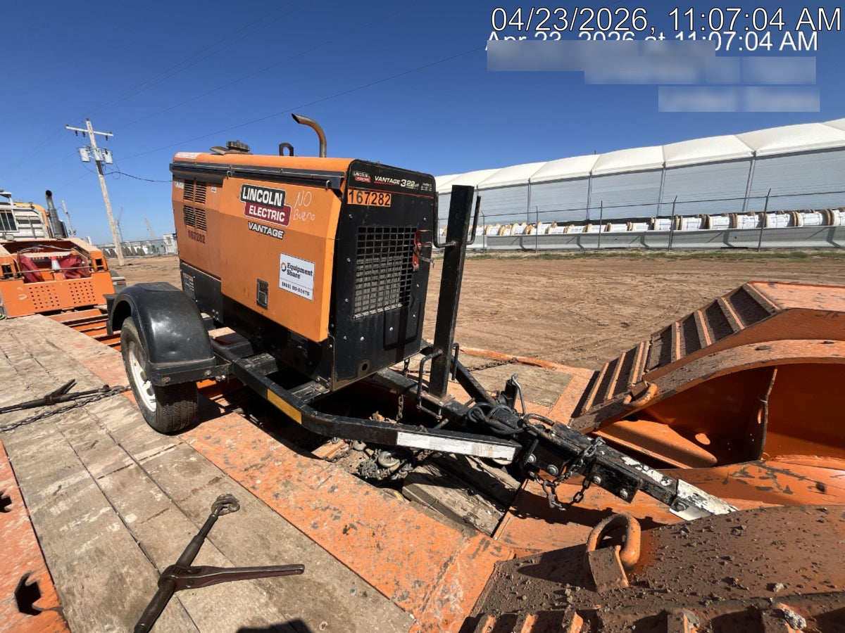 2021 Lincoln Electric Vantage 322 Vantage 322 Ready Pak 3 w/ Decals, ORANGE (includes trailer, cable rack, fender light kit) NO Telematics