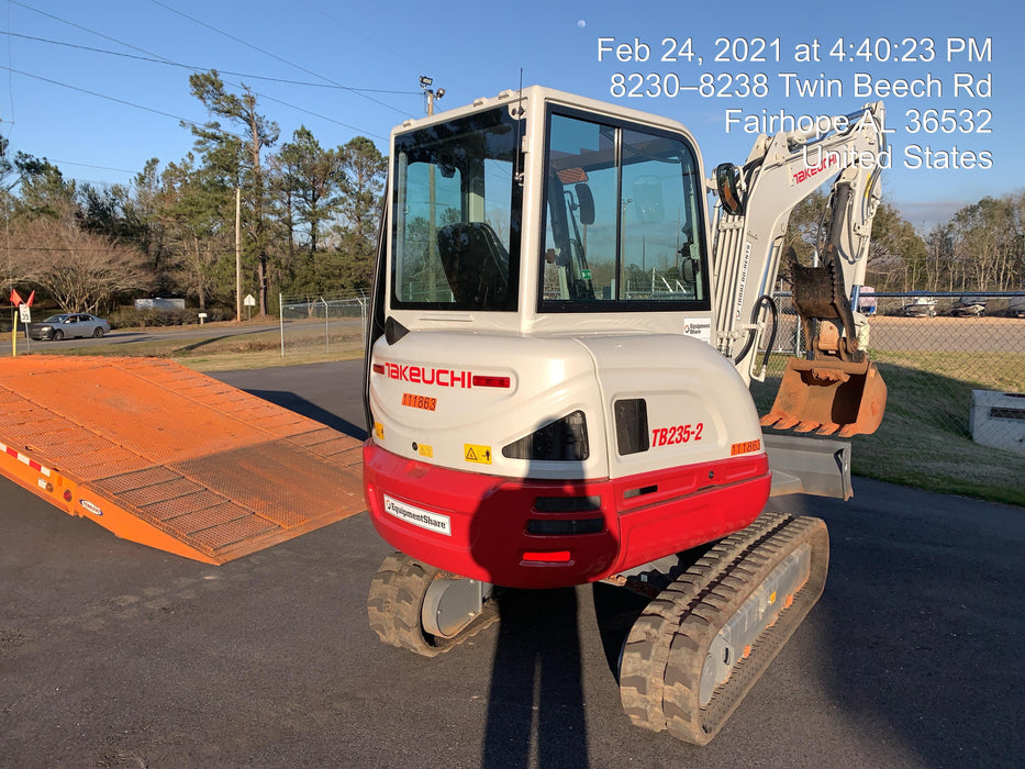 2020 Takeuchi TB-235-2CR Cab/Heat/Air, Rubber Tracks, Manual TAG QC