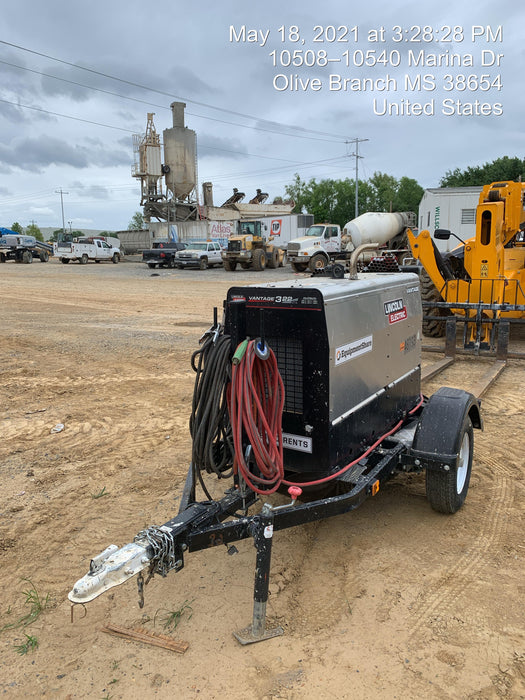 2019 Lincoln Electric Vantage 322 Ready-Pak 3, Two Wheel Trailer, Fender and Light Kit, Cable Rack