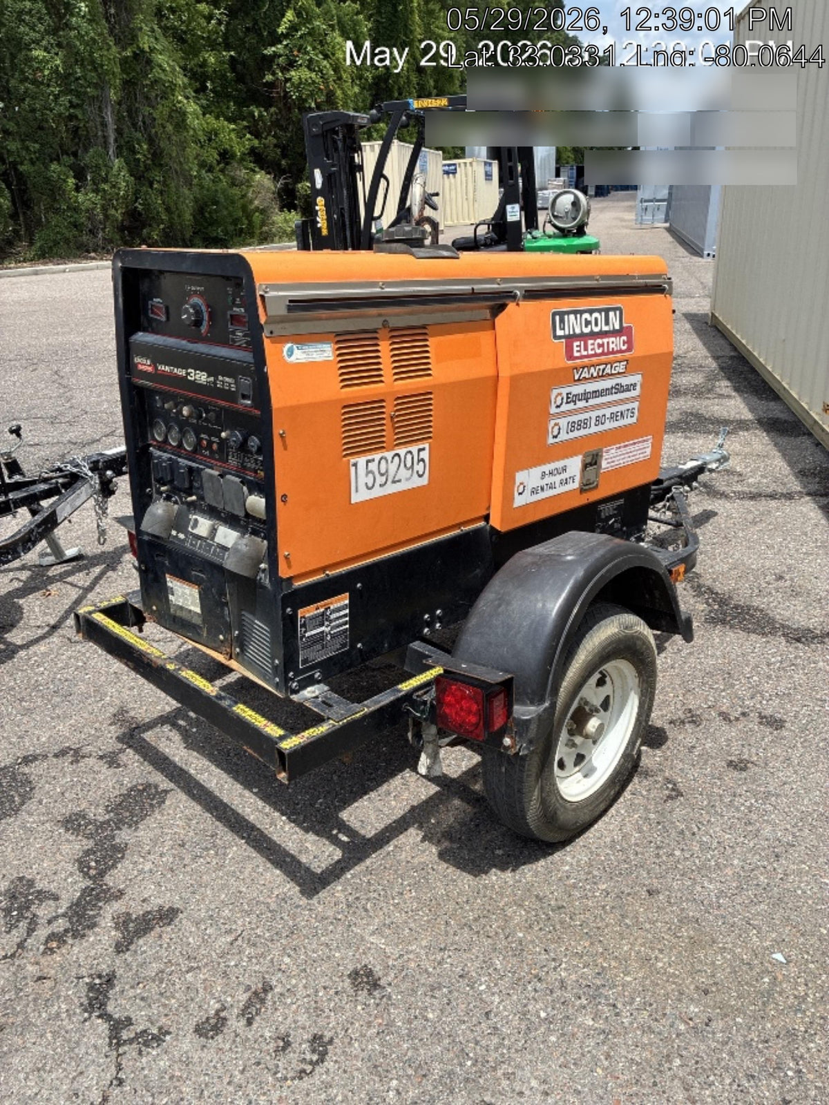 2021 Lincoln Electric Vantage 322 Vantage 322 Ready Pak 3 w/ Decals, ORANGE (includes trailer, cable rack, fender light kit) NO Telematics
