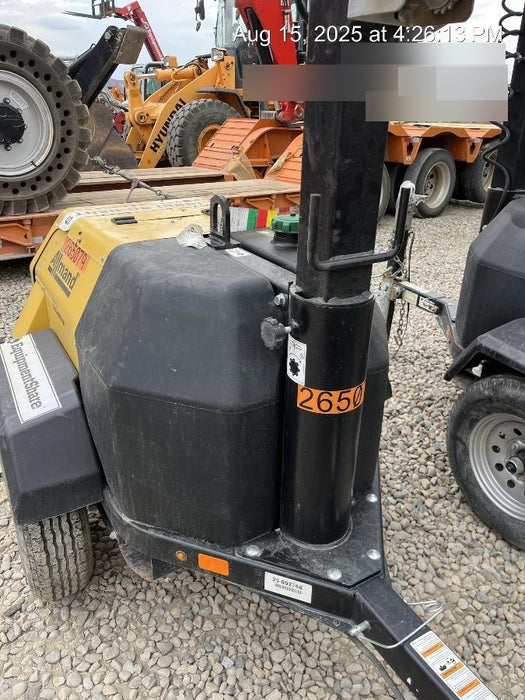 2022 Allmand NLV3GR (4) LED Light Fixture 350W, 23' Vertical Mast, 3kW Prime, Towable, ES Decals, T3