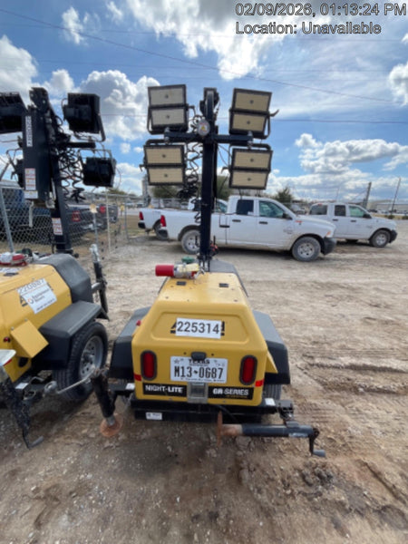 2022 Allmand NLV3GR (4) LED Light Fixture 350W, 23' Vertical Mast, 3kW Prime, Towable, Deep Sea L401, Leveling Jacks, Yanmar T4F 5.8hp