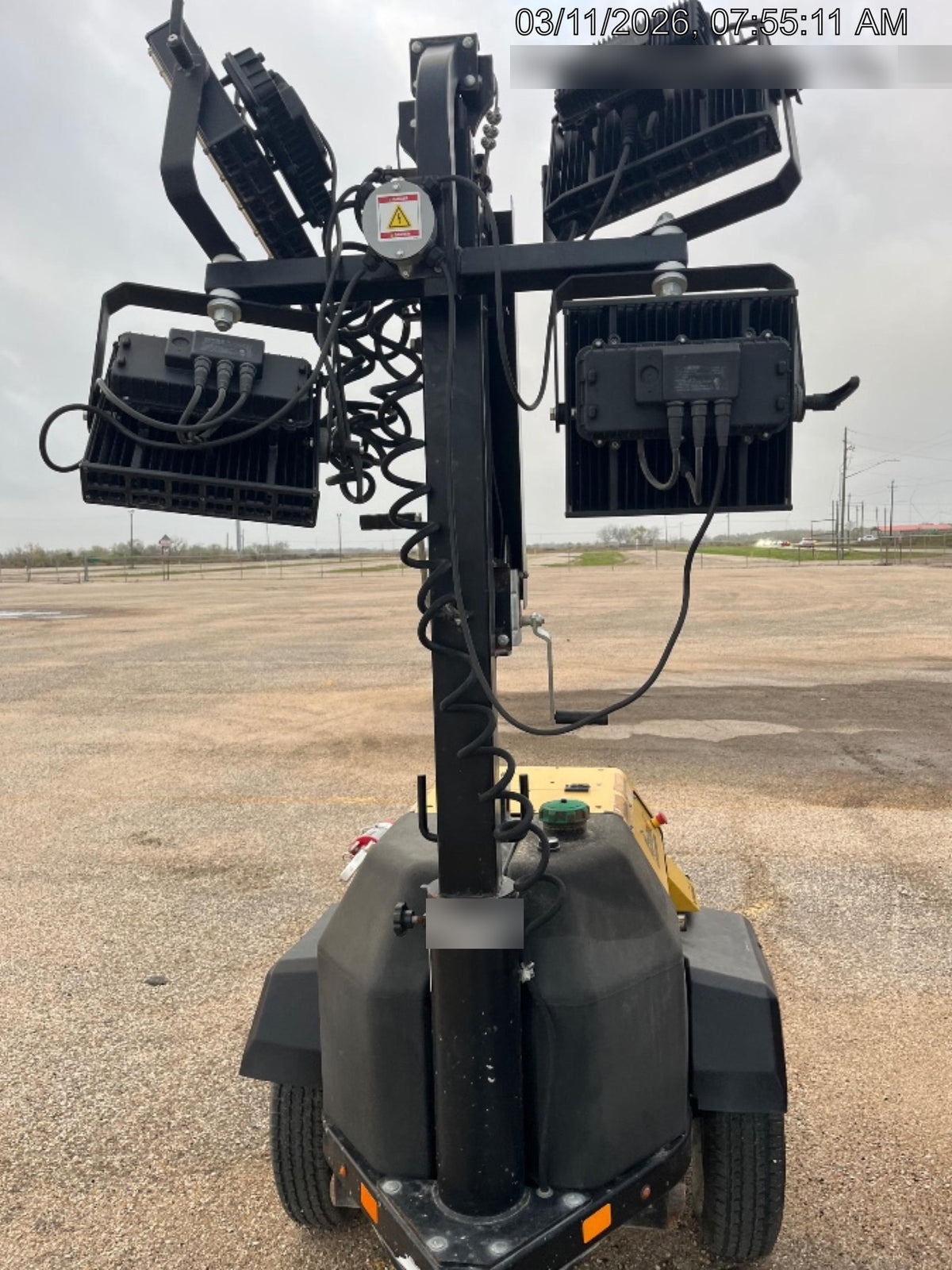 Allmand NLV3GR (4) LED Light Fixture 350W, 23' Vertical Mast, 3kW Prime, Towable, Deep Sea L401, Leveling Jacks, Yanmar T4F 5.8hp