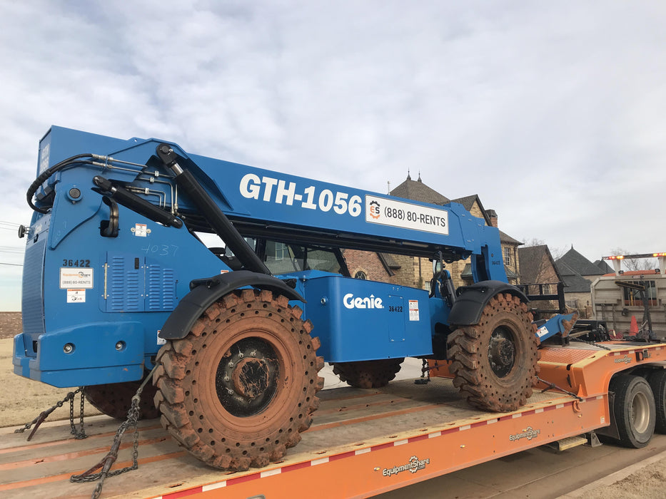 2019 Genie GTH-1056 Cab/Heat/AC, Solid RT Tires, LED Work Lights, Beacon 60" QA Carriage, 60" Forks