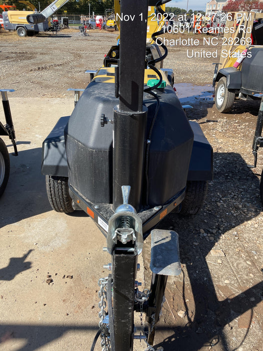 2022 Allmand NLV3GR (4) LED Light Fixture 350W, 23' Vertical Mast, 3kW Prime, Towable, Deep Sea L401, Leveling Jacks, Yanmar T4F 5.8hp